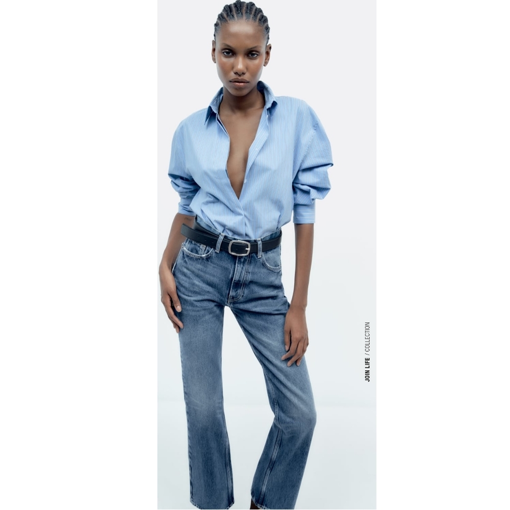 NWT ZARA Bootcut TRF Jeans Blue Size 6